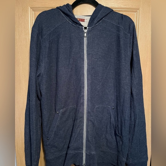 Men's 7 for All Mankind Navy Zip Up Sweatshirt - Picture 1 of 12